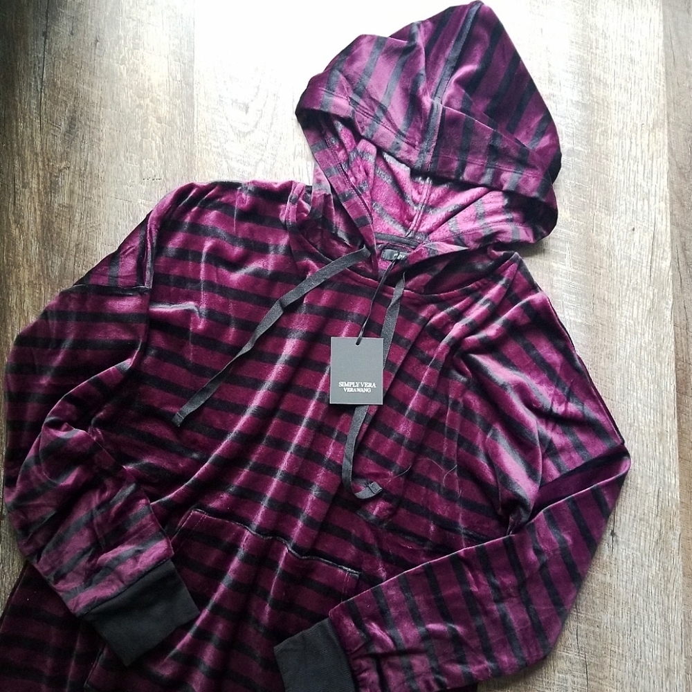 🍒NWT🍒 SIMPLY VERA WANG HOODED SLEEP SHIRT - Picture 7 of 8